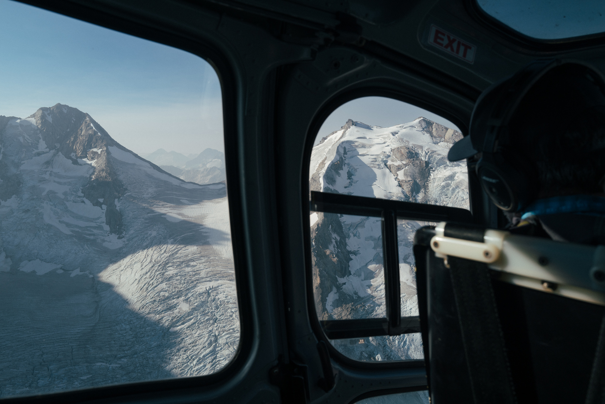 Glaciers through the helicopter window