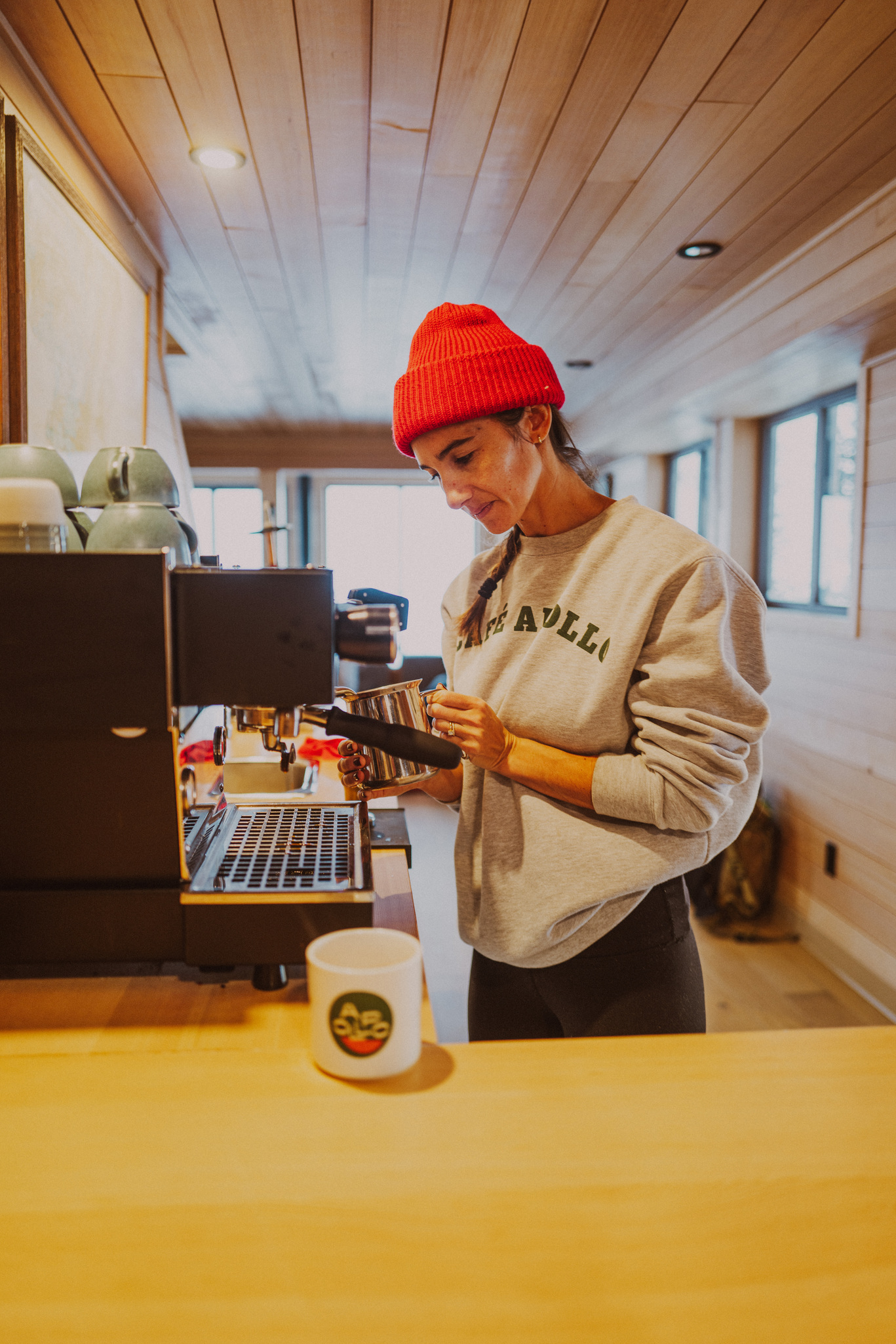 An espresso at the lodge's coffee bar