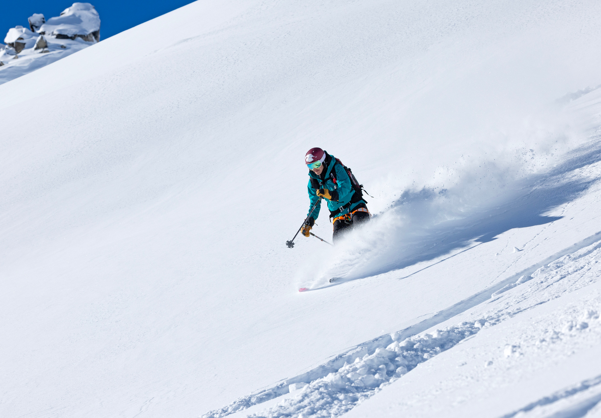 Fresh powder on an open slope