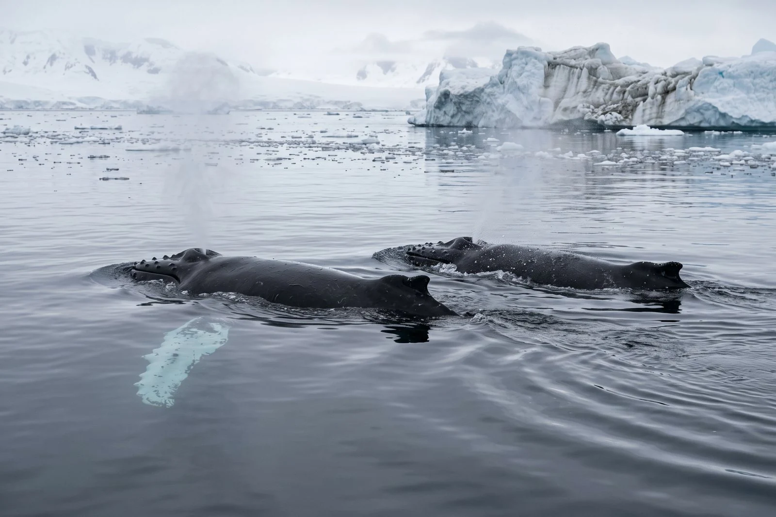 Humpback whales at the surface