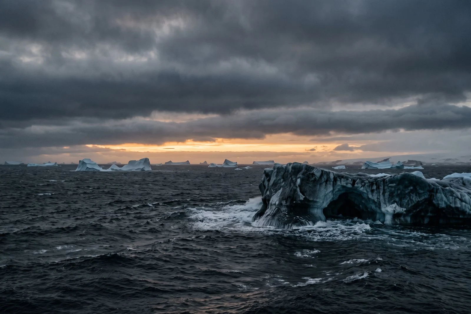 Ice and evening light in the Scotia Sea