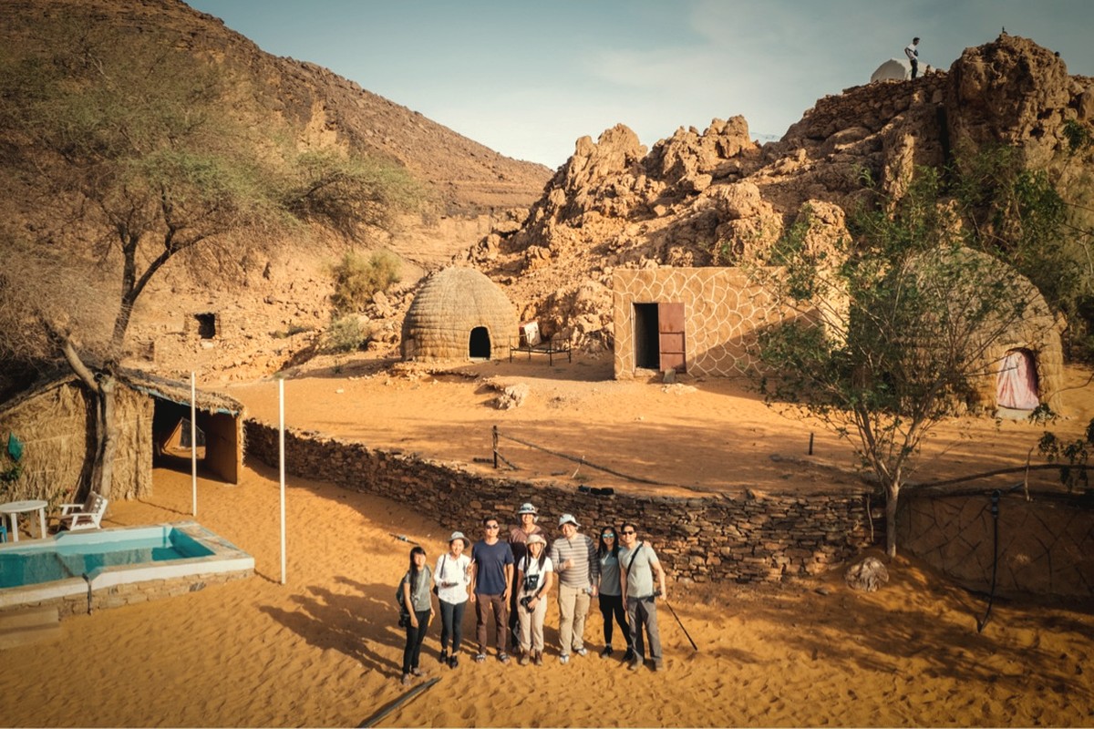 Waypoint Journeys group at a desert camp in the Sahara
