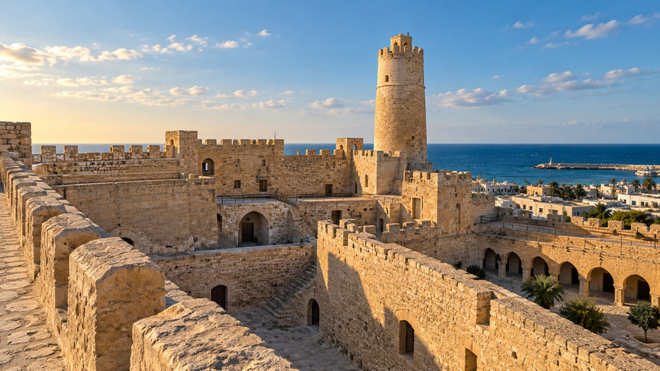 The Ribat of Monastir overlooking the Mediterranean; original destination visualization