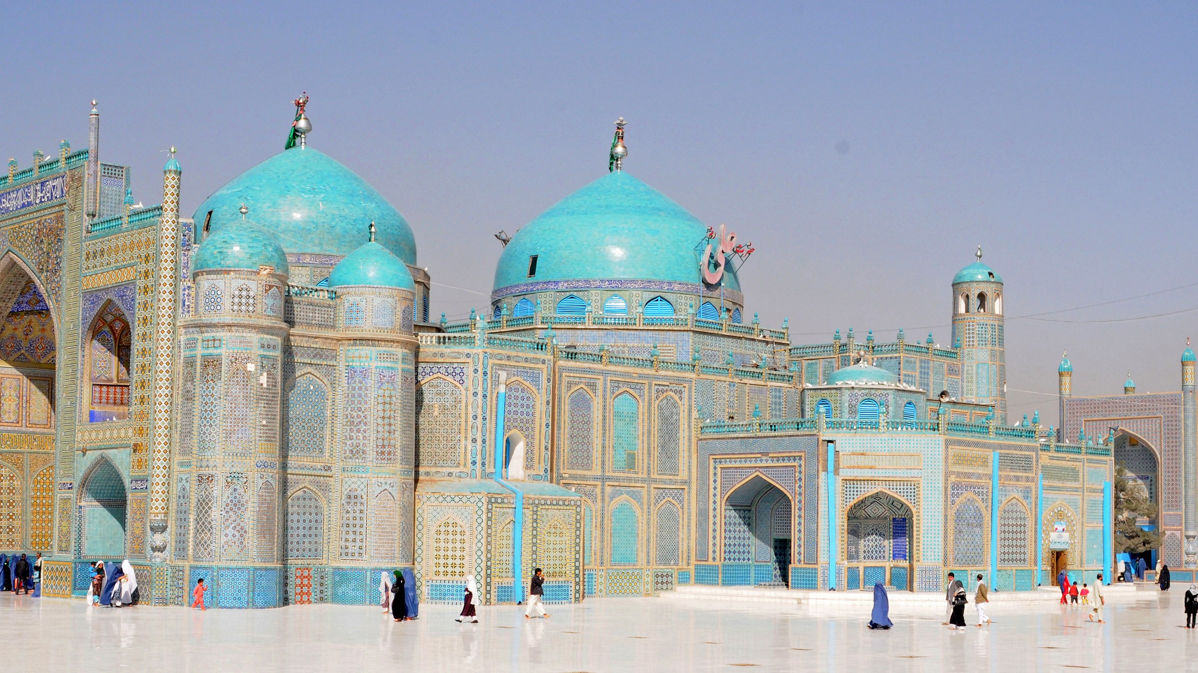 The real Blue Mosque, Shrine of Hazrat Ali, in Mazar-i-Sharif, Afghanistan