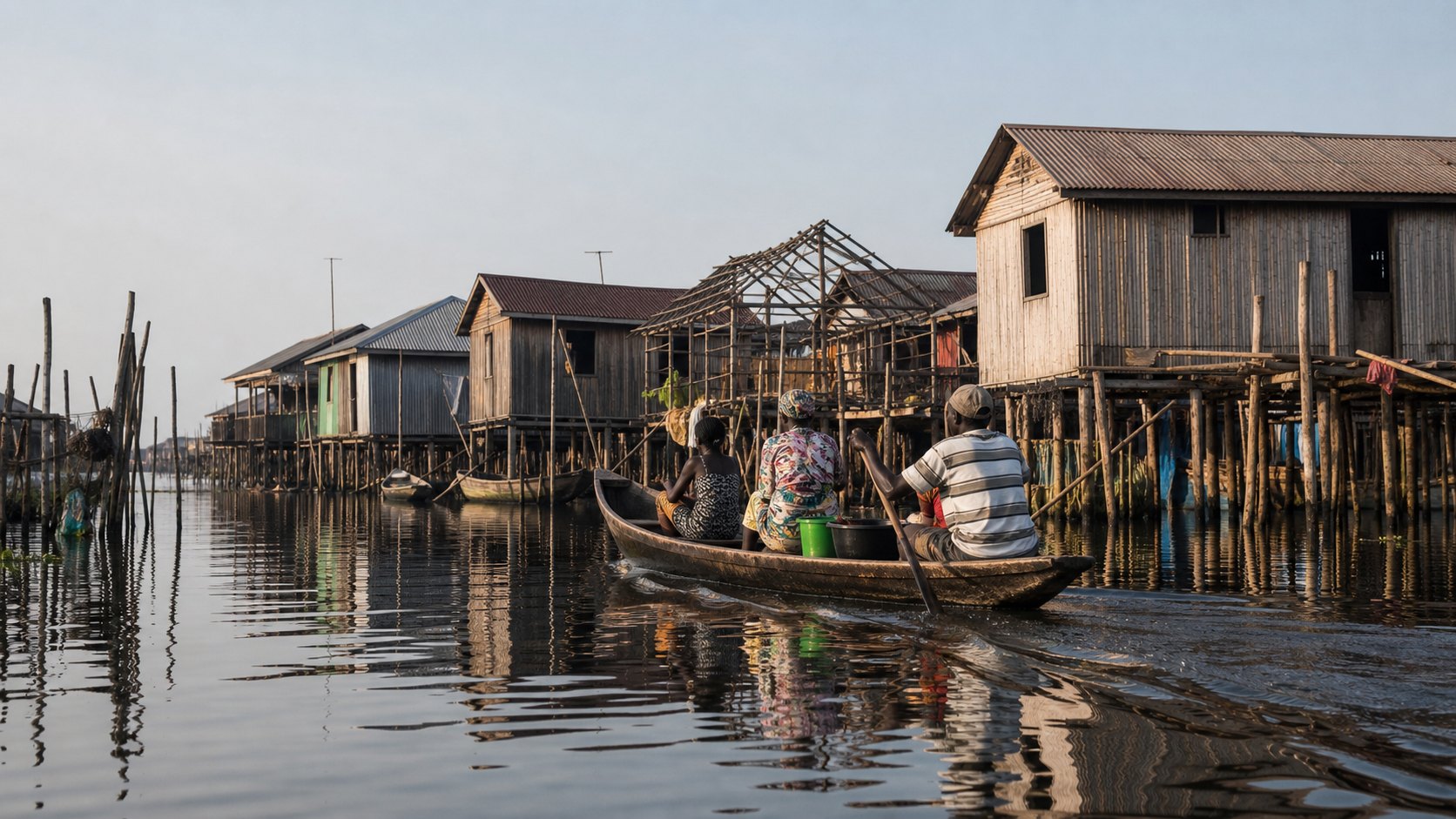 Benin Ganvie Pirogue Stilt Village