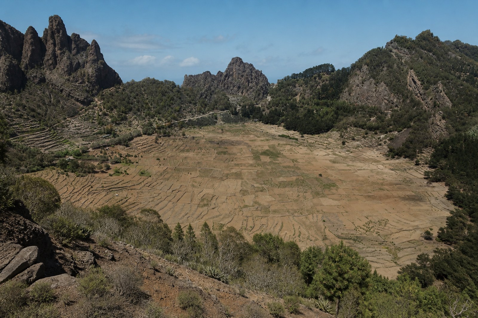 The farmed floor of the Cova crater, Santo Antão, Cabo Verde