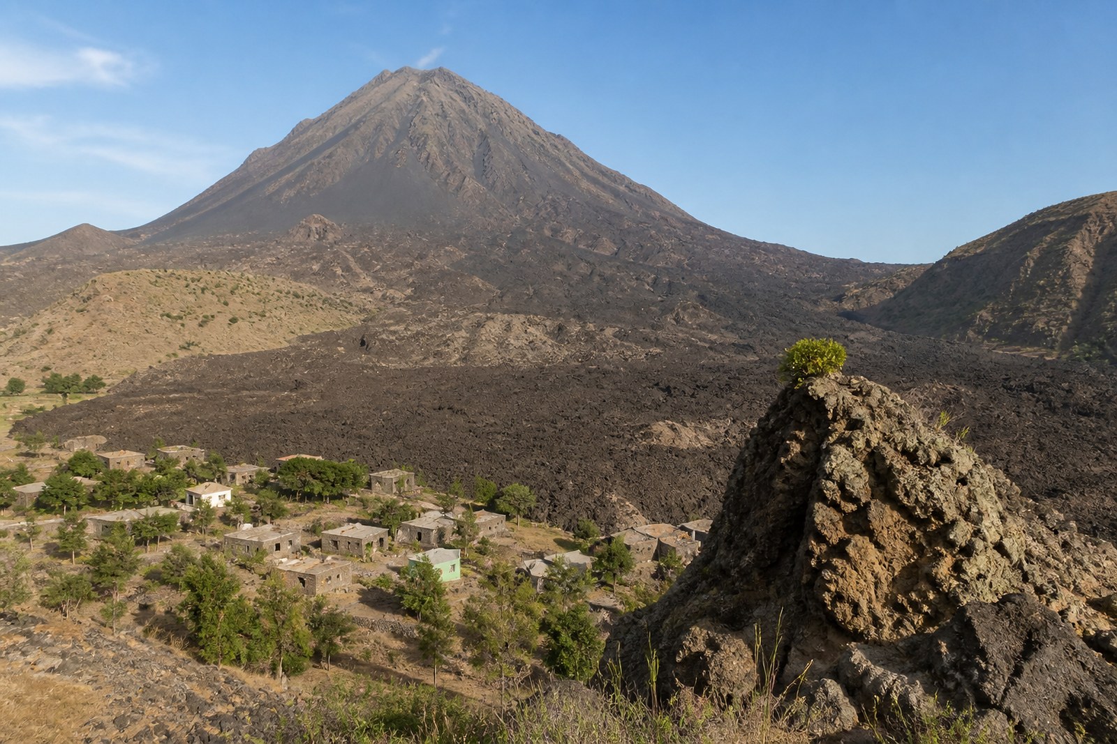 Pico do Fogo rising over Cha das Caldeiras, Cabo Verde