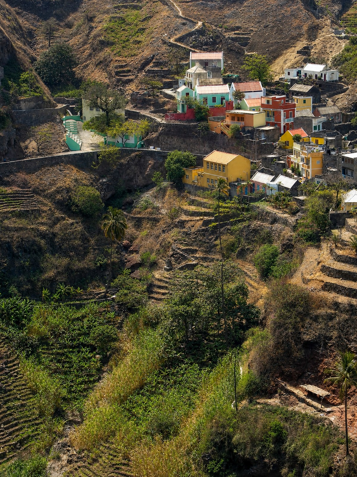 The cliffside village of Fontainhas, Santo Antão, Cabo Verde