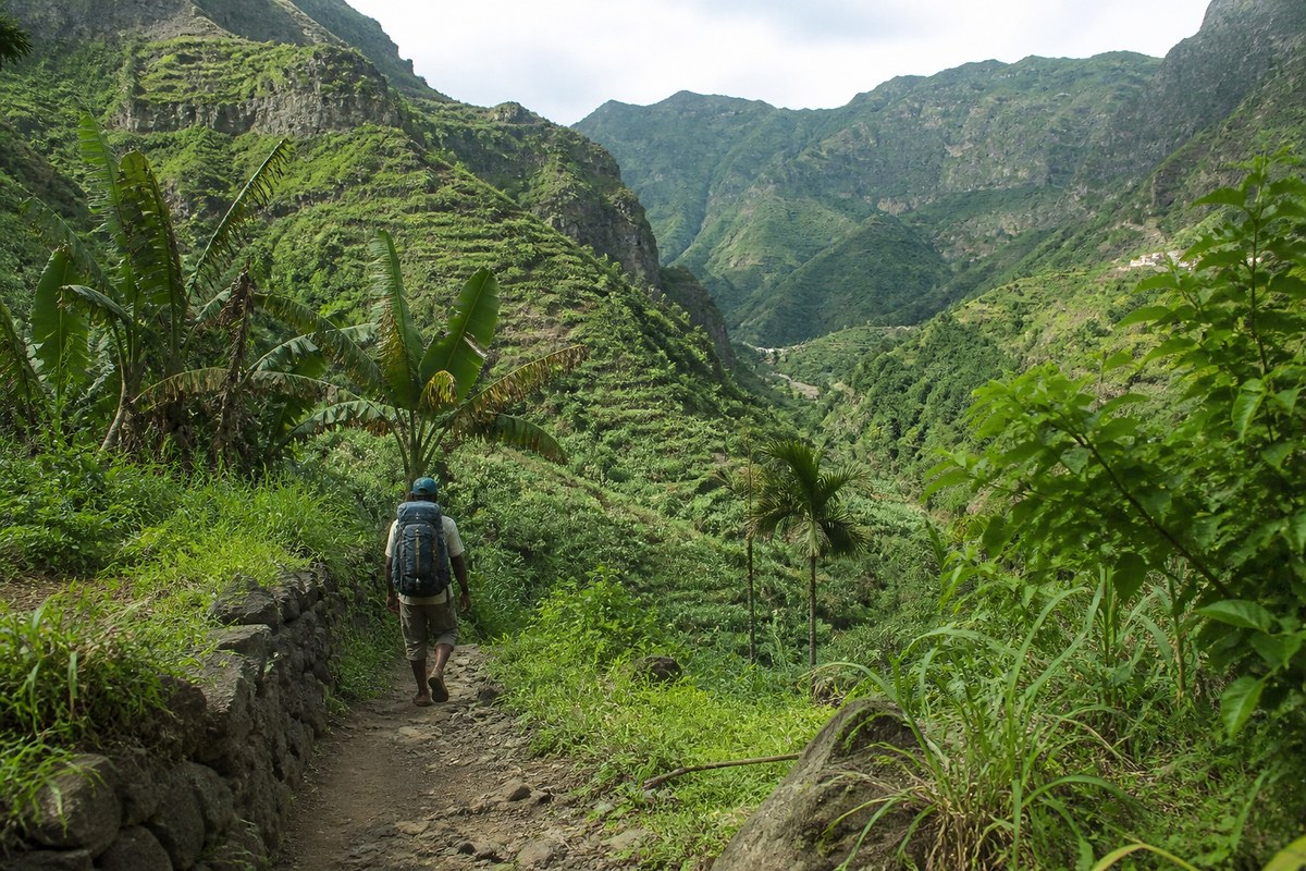 The terraced Paul Valley on Santo Antão, Cabo Verde