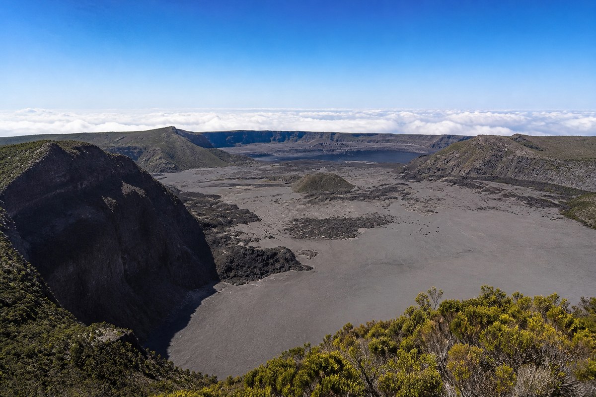 The summit crater of Mount Karthala, Grande Comore