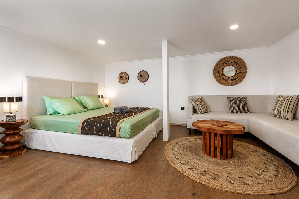 A Master Suite cabin with a sitting area