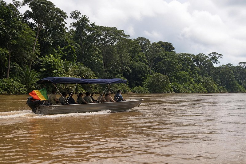 The launch among the islands of the Congo River