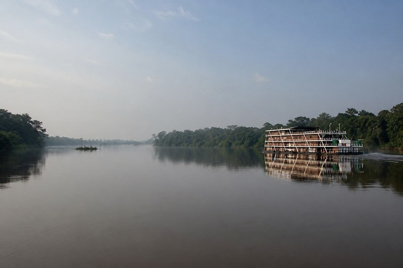 Princesse Ngalessa at anchor on the Congo River