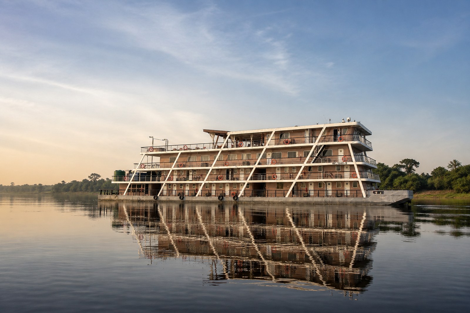 The expedition ship Princesse Ngalessa on the Congo River