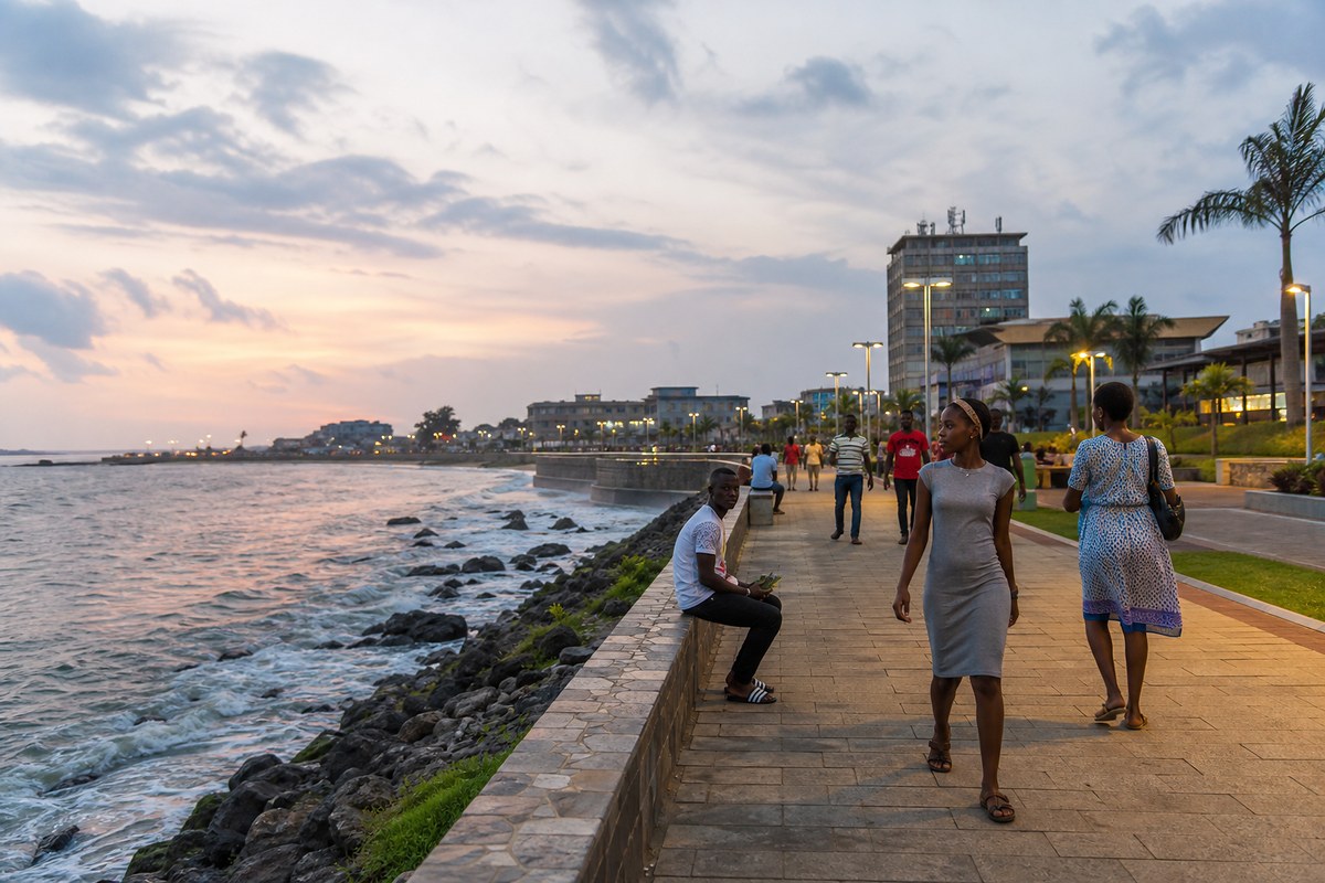 The Paseo Marítimo seafront at Bata, Equatorial Guinea
