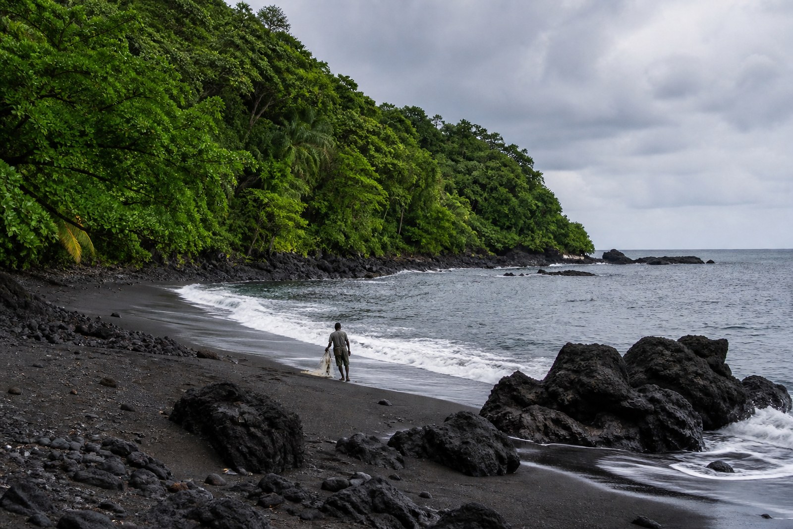 The volcanic coast of Bioko Island, Equatorial Guinea