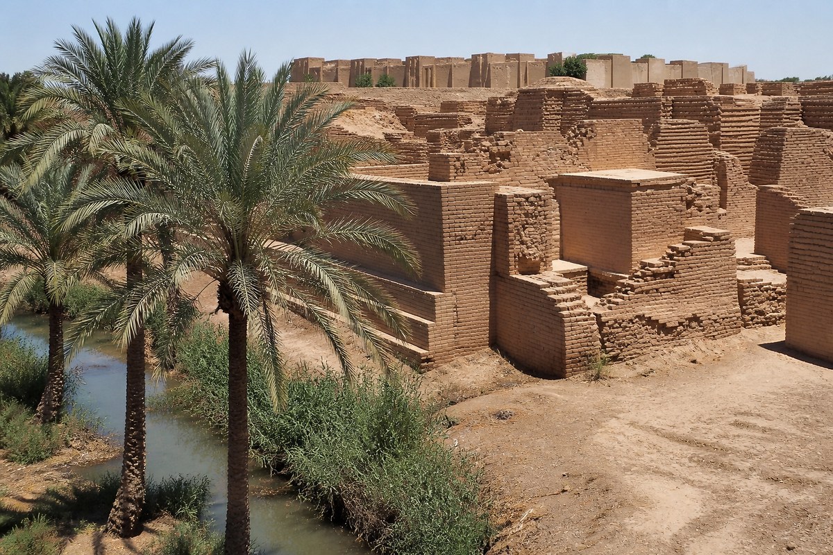 The processional way and lion of Babylon, Iraq