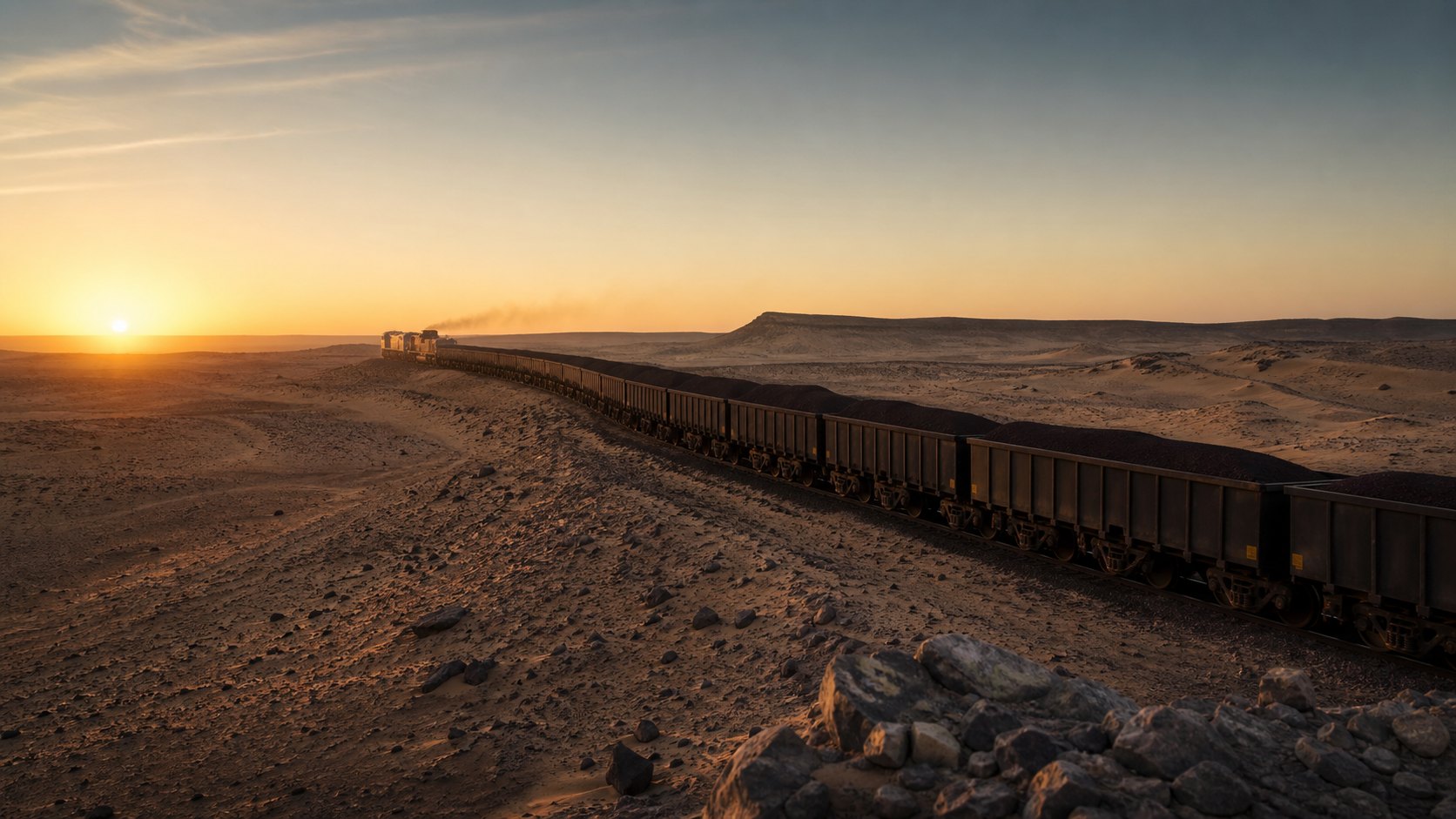 Mauritania Iron Ore Train Sahara