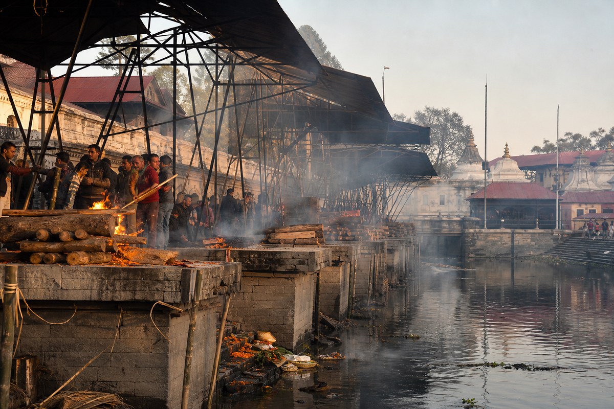 The ghats at Pashupatinath, Kathmandu, Nepal