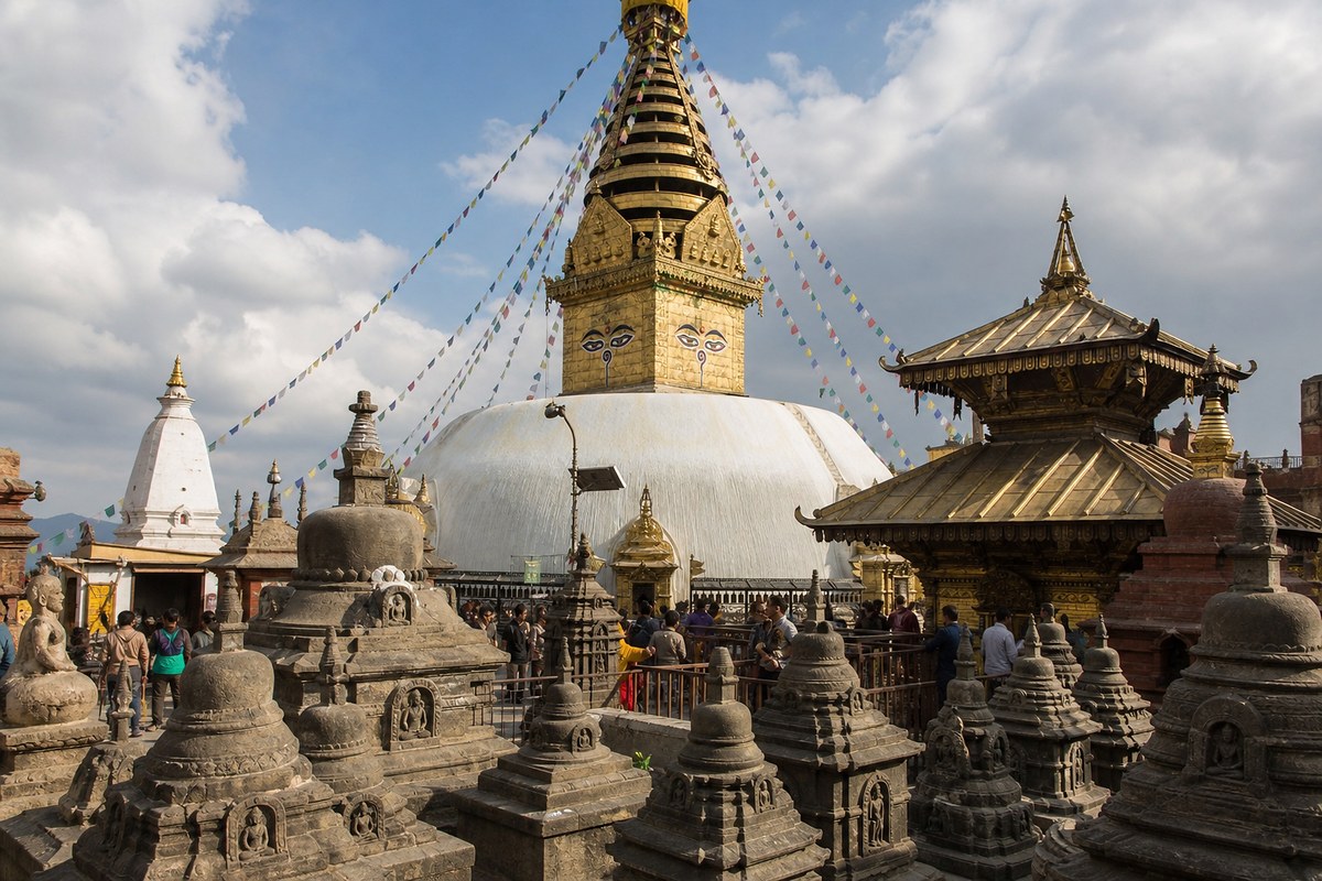 Swayambhunath, the monkey temple above Kathmandu, Nepal