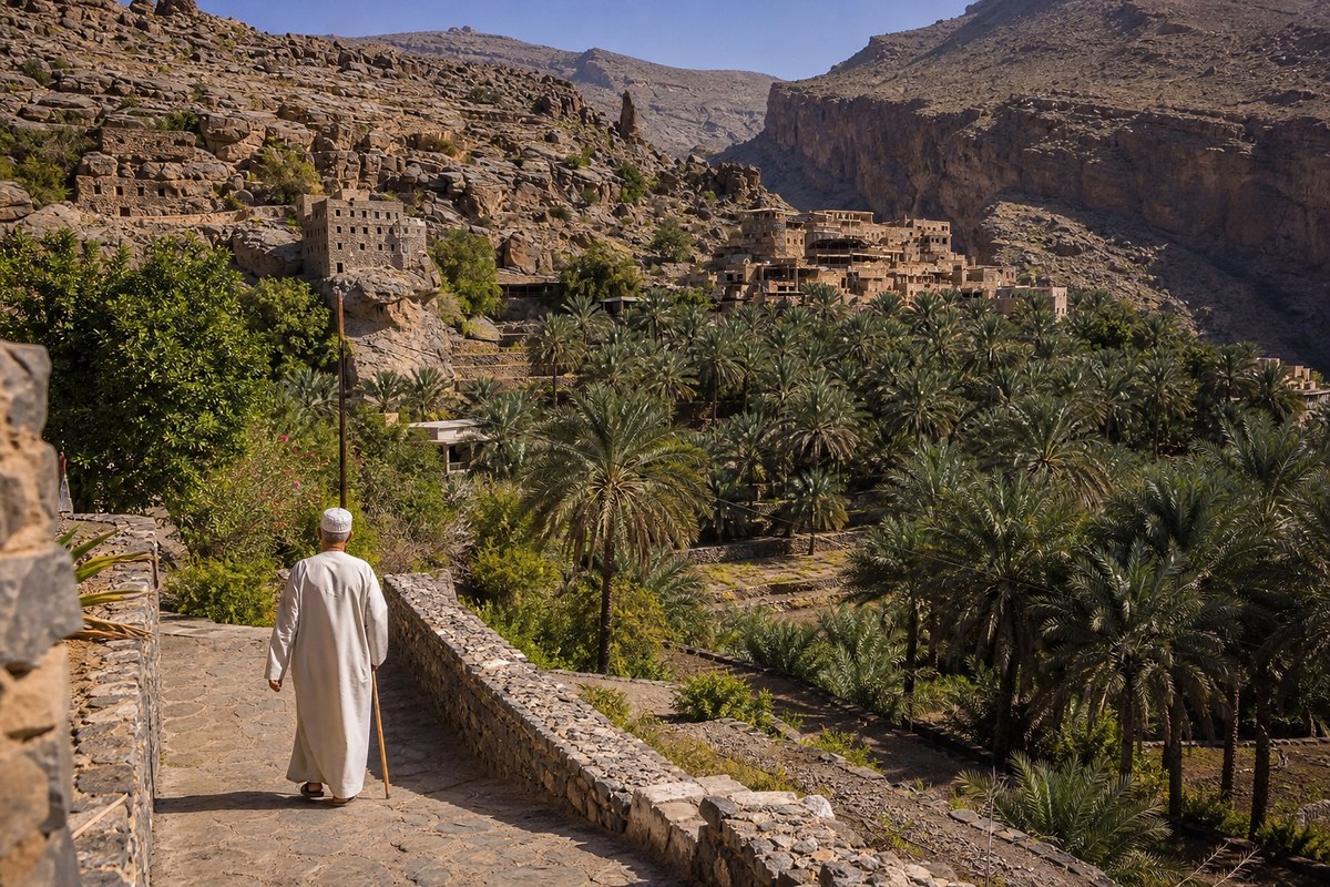 The terraced village of Misfat al Abriyeen, Oman