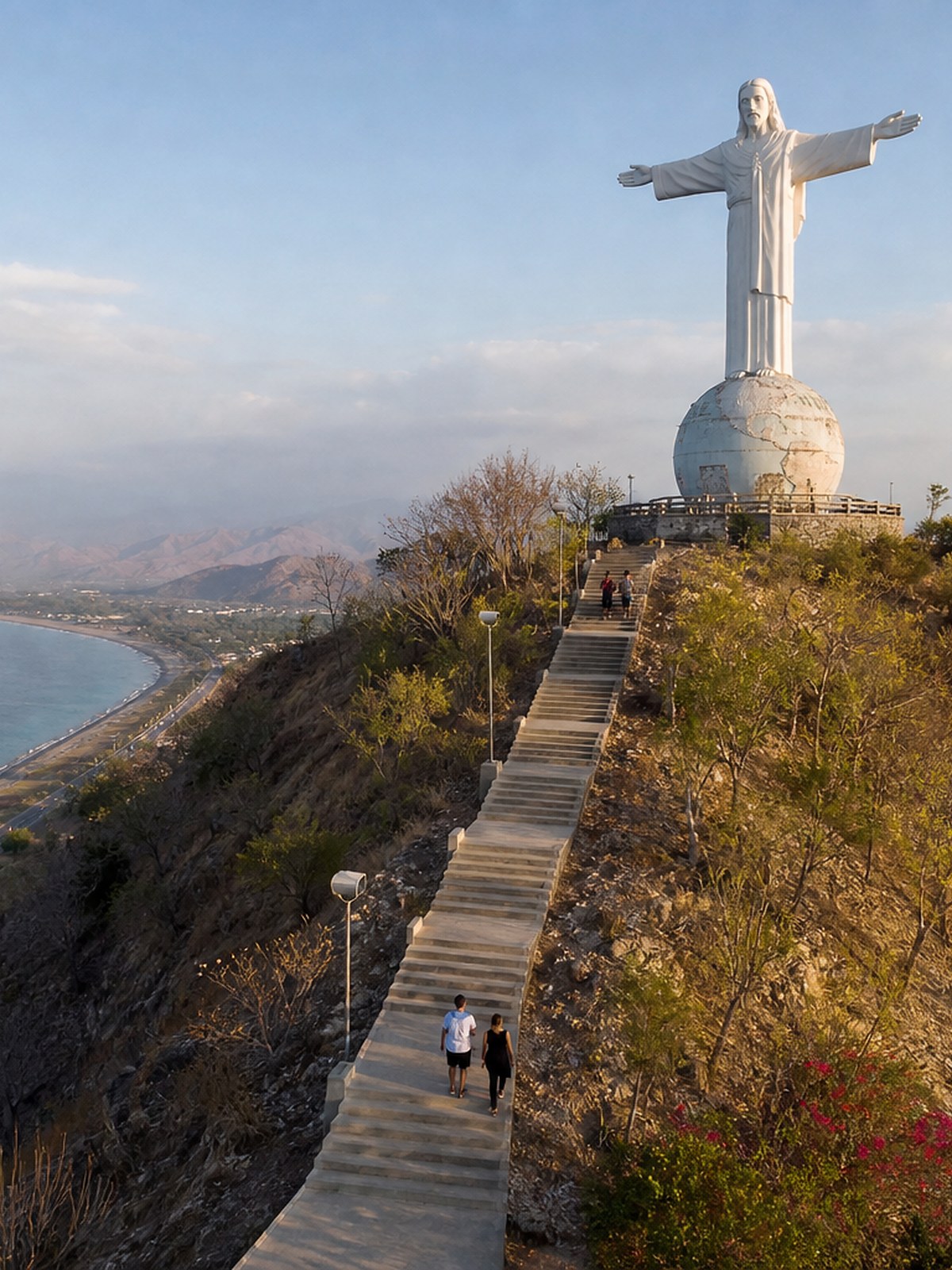 The Cristo Rei statue above Dili, Timor-Leste