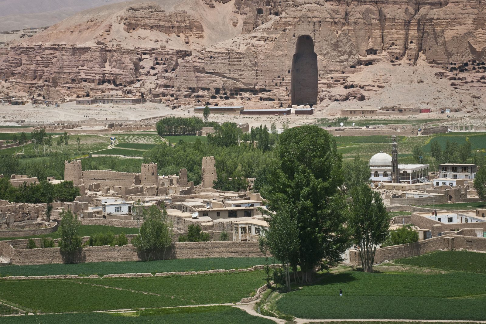 The Bamiyan Valley with the empty Buddha niche carved into the cliff, Afghanistan