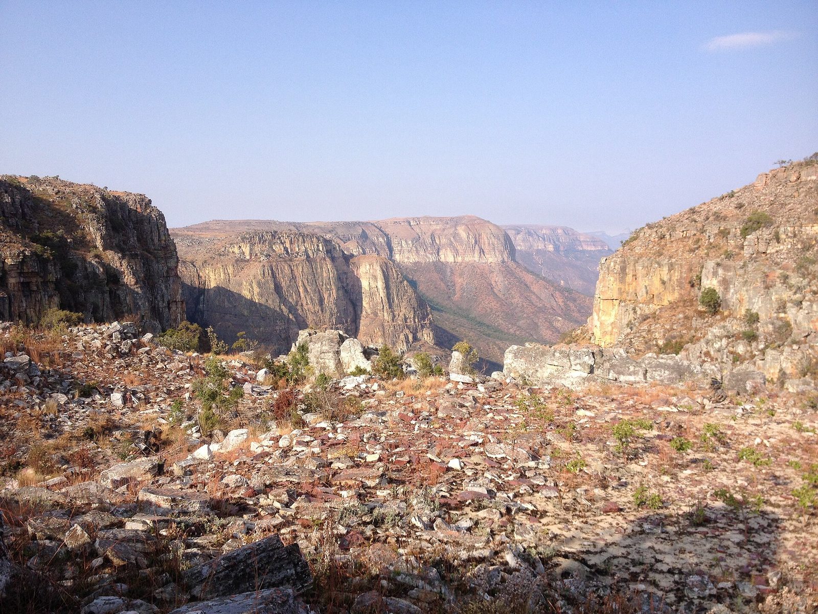 The Tundavala Gap plunging off the escarpment near Lubango, Angola