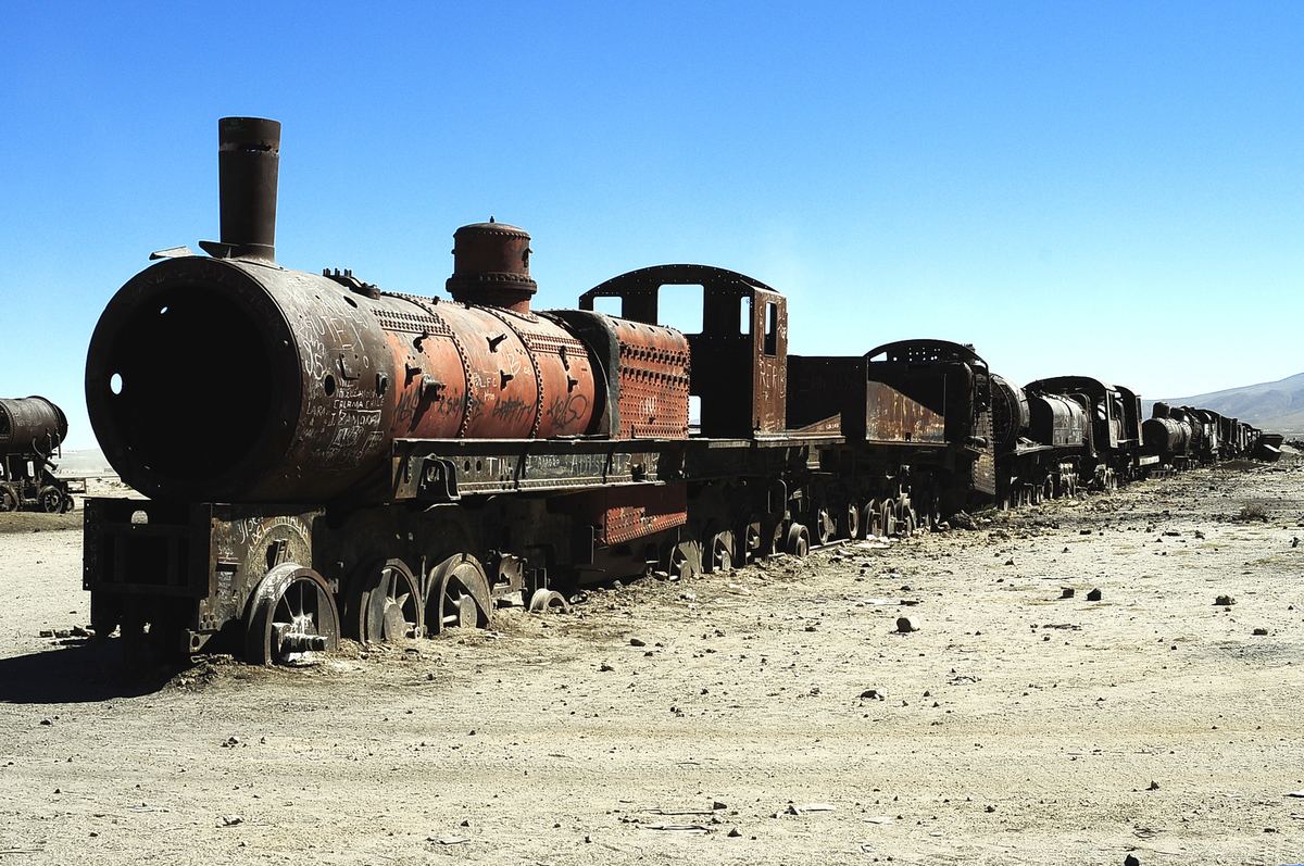 The train cemetery outside Uyuni, Bolivia