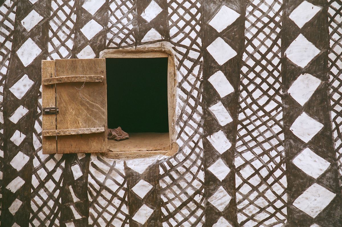 Painted Kassena wall patterns at Tiébélé, Burkina Faso
