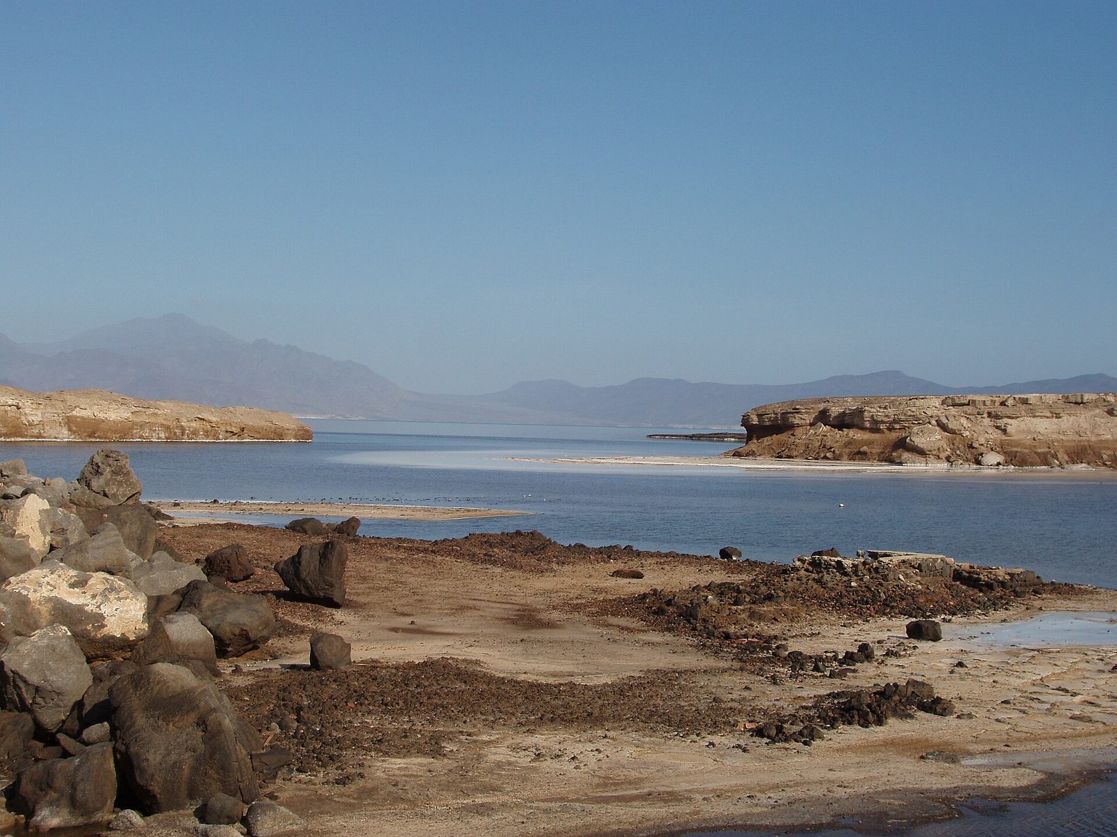 The salt shores of Lac Assal, the lowest point in Africa, Djibouti