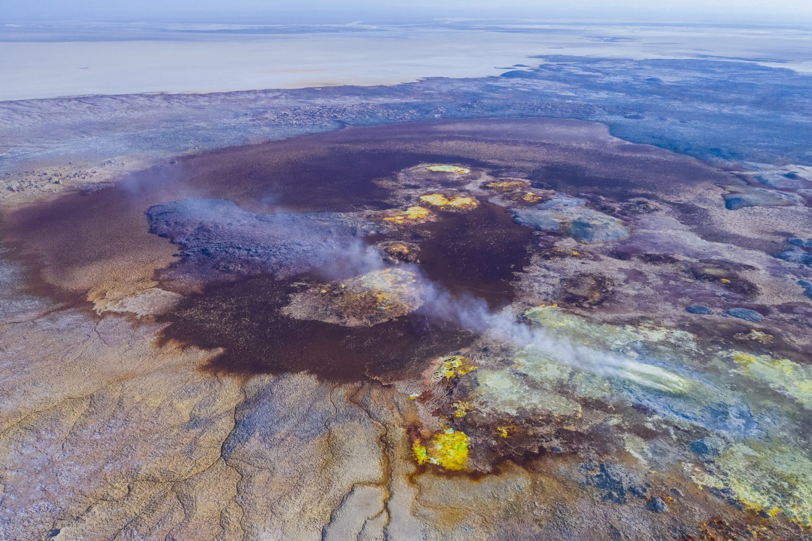 The neon mineral landscape of the Dallol depression, Danakil, Ethiopia