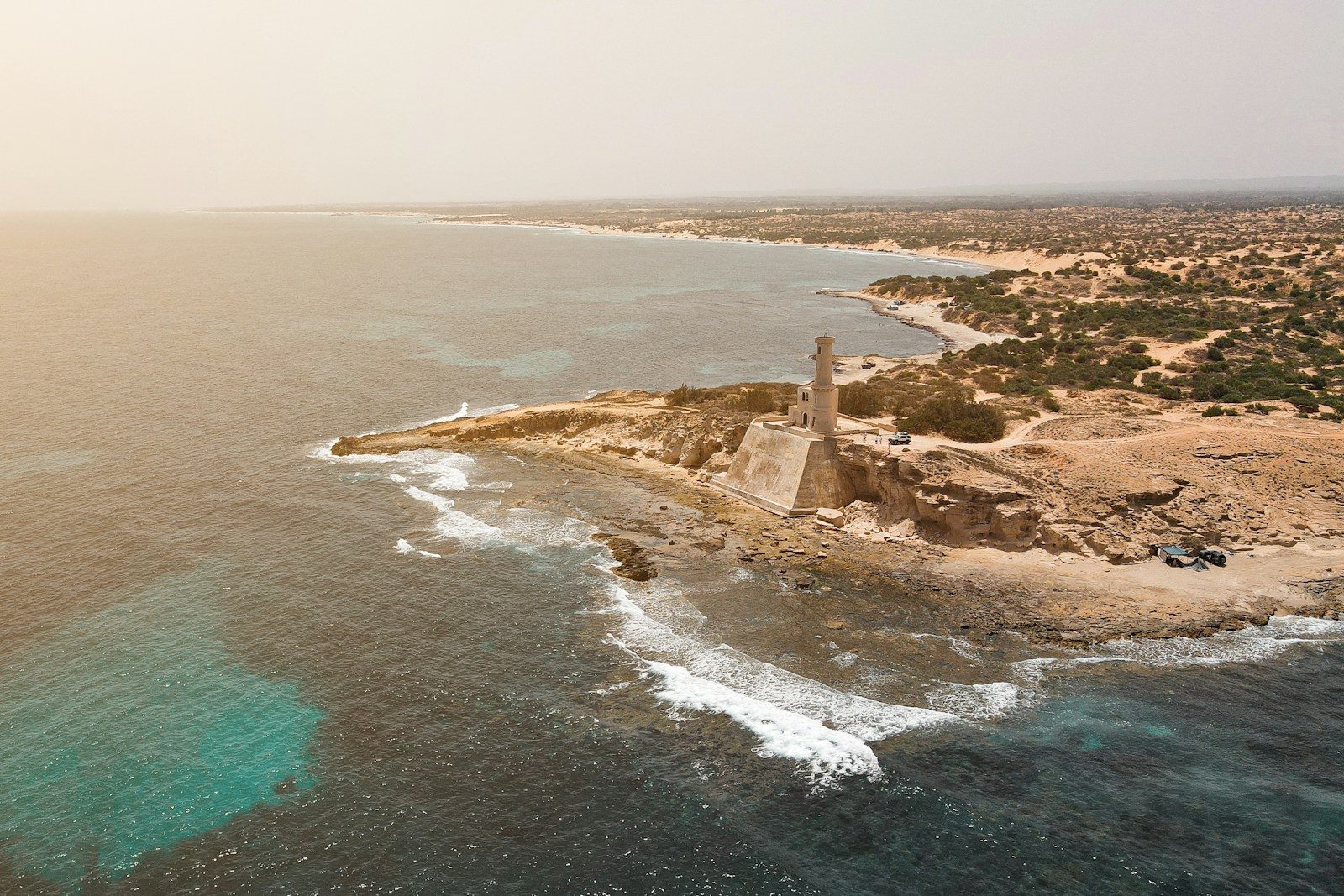 Aerial view of the Mediterranean coast, Libya