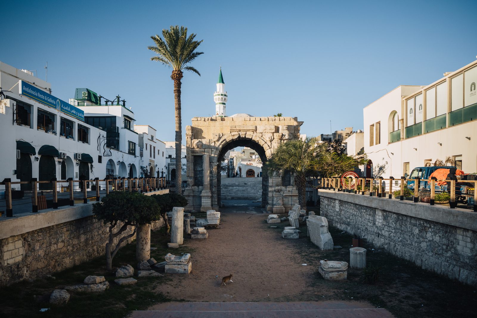 The Roman Arch of Marcus Aurelius in Tripoli's old city, Libya