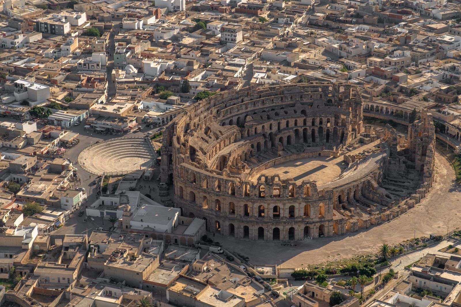 Aerial view of the El Jem amphitheatre, Tunisia