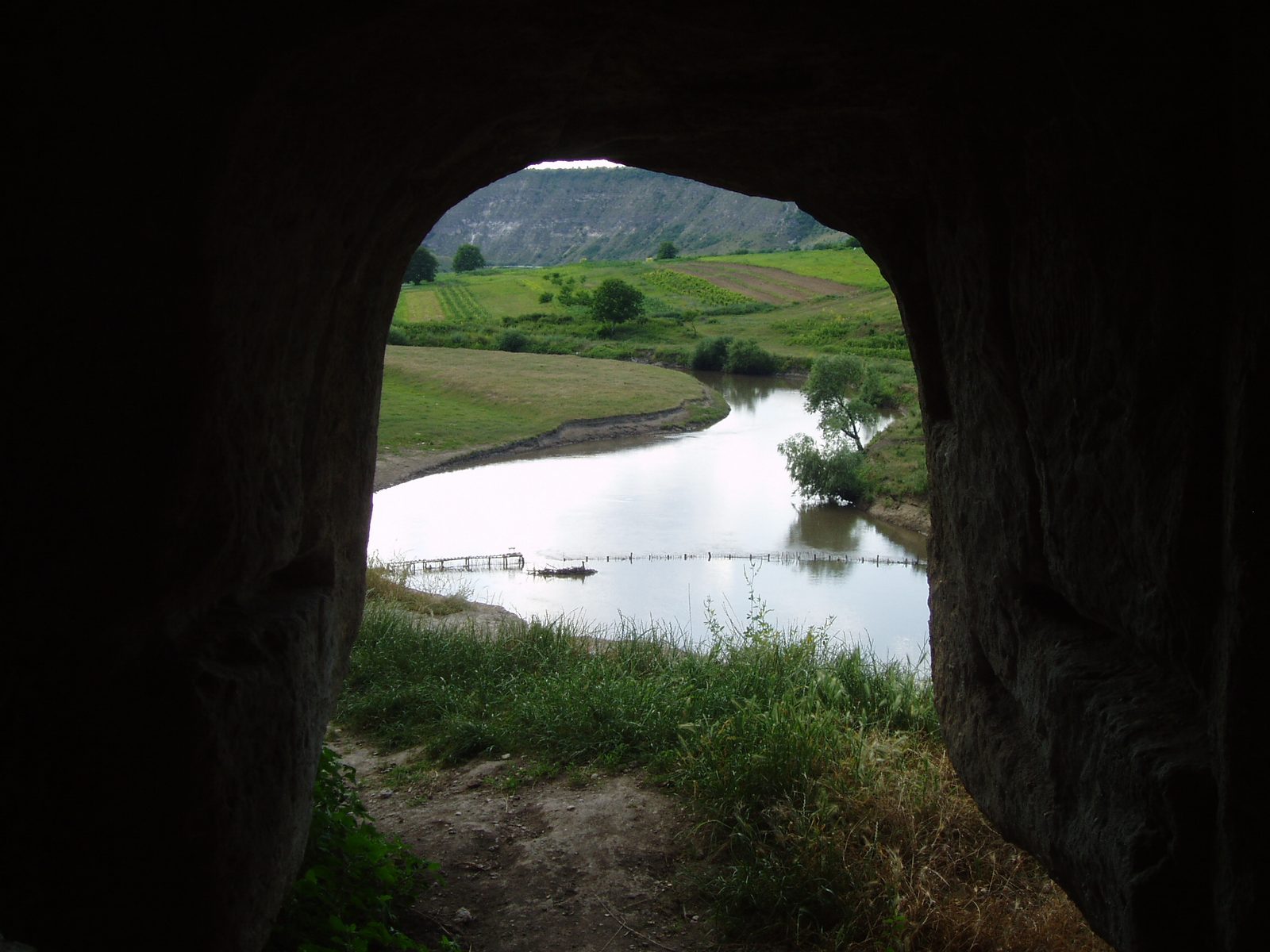 The view from the cave monastery at Orheiul Vechi over the Răut River, Moldova