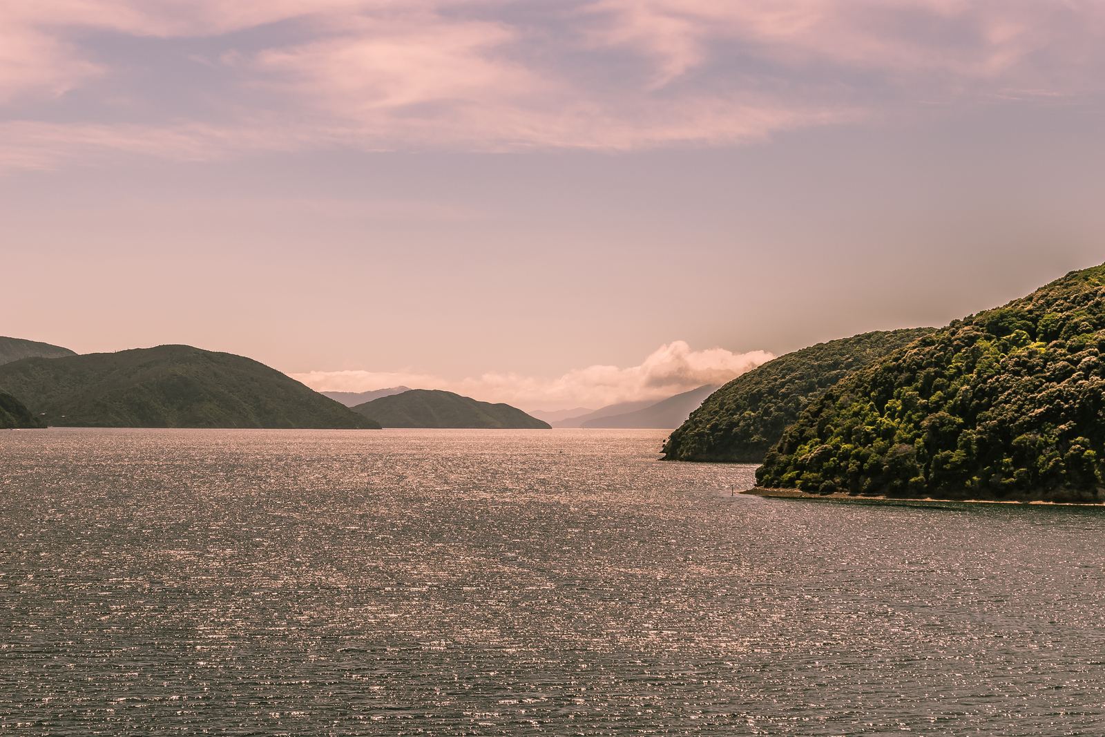 The Marlborough Sounds from the Interislander ferry, New Zealand