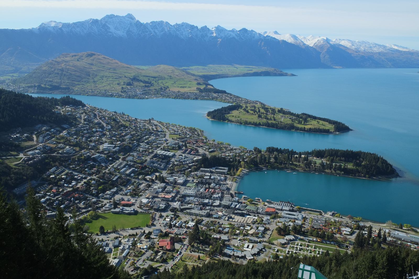 Queenstown and Lake Wakatipu beneath the Remarkables, New Zealand