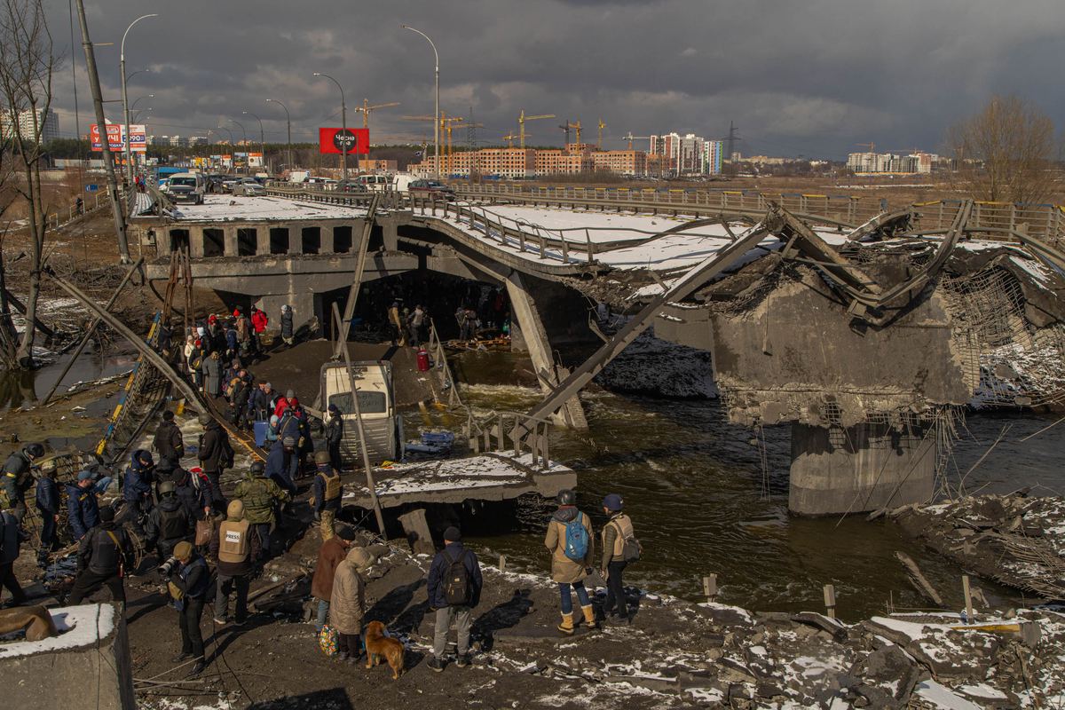 The bridge at Irpin, Kyiv Oblast, Ukraine