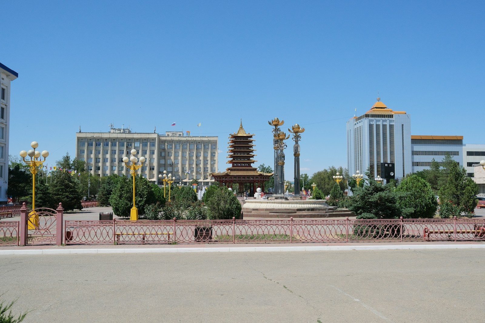 White marble government building in Ashgabat, Turkmenistan