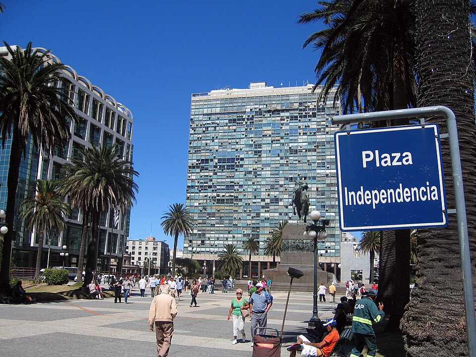 Plaza Independencia in the heart of Montevideo, Uruguay