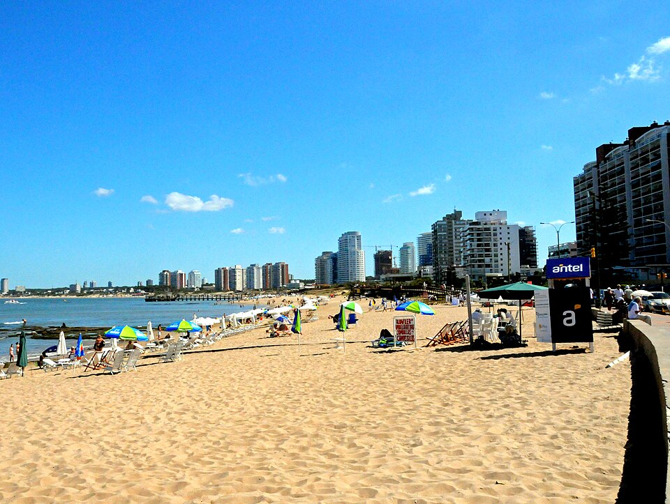 The beach and skyline of Punta del Este, Uruguay
