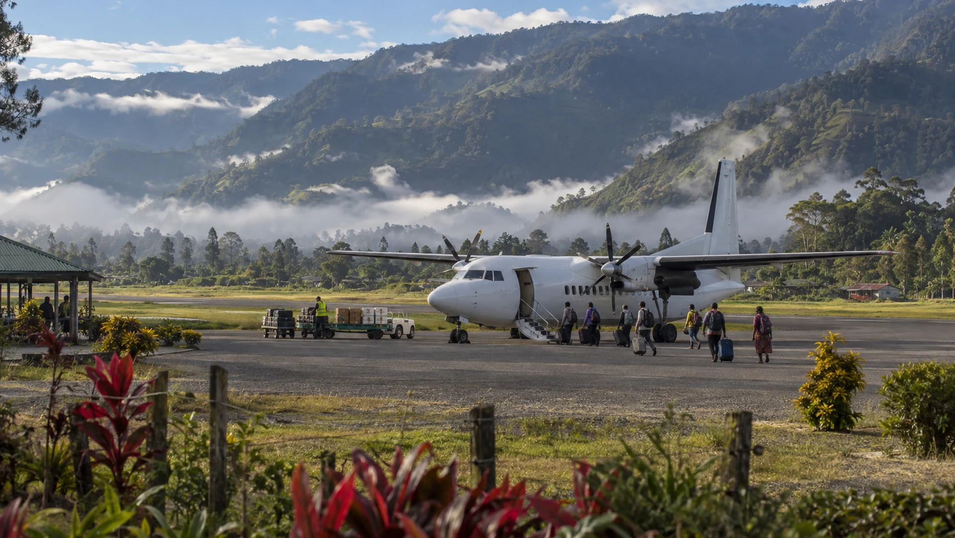 Illustrative regional aircraft departing from Goroka