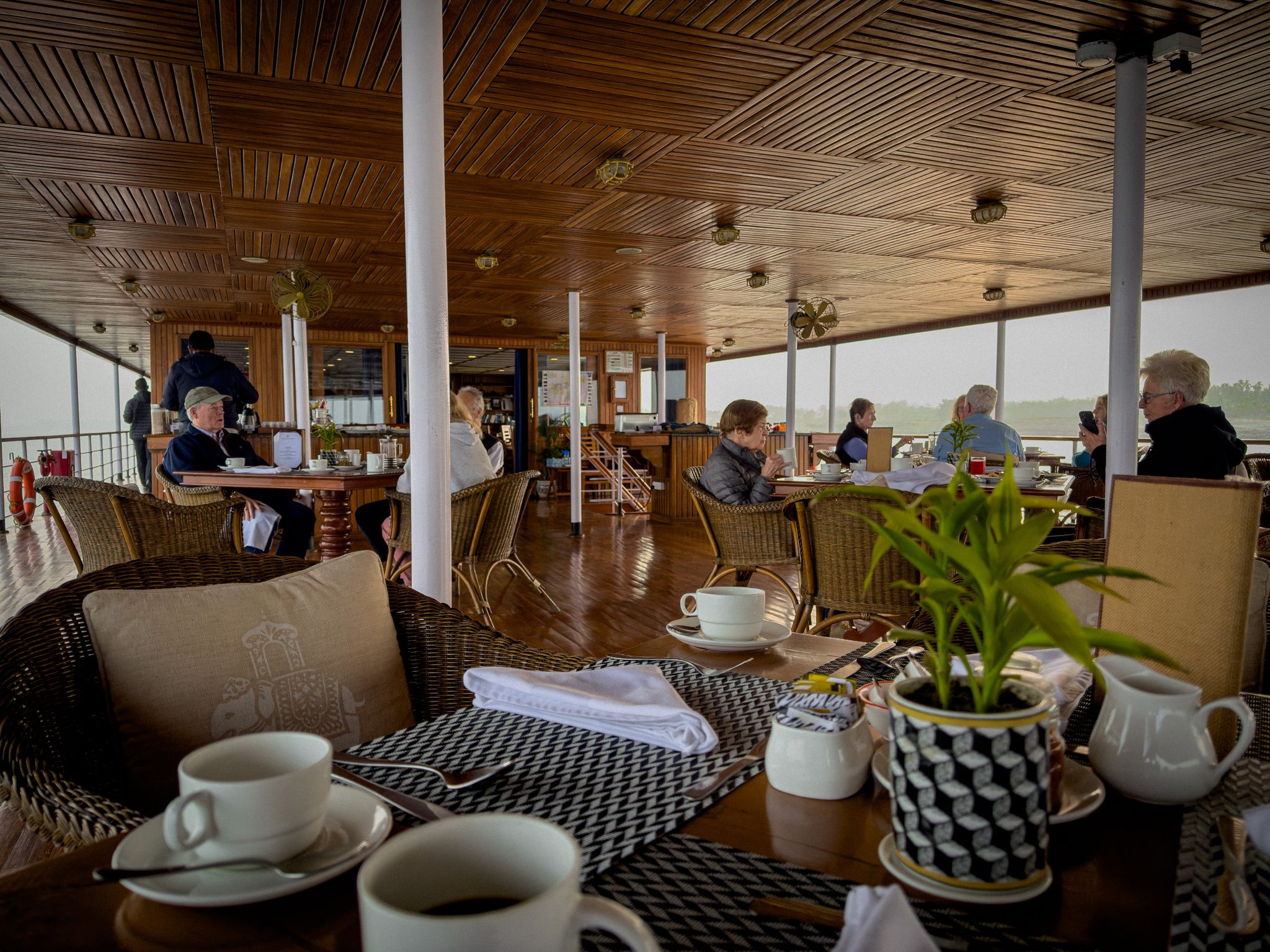 Coffee in the lounge, with the river through the windows