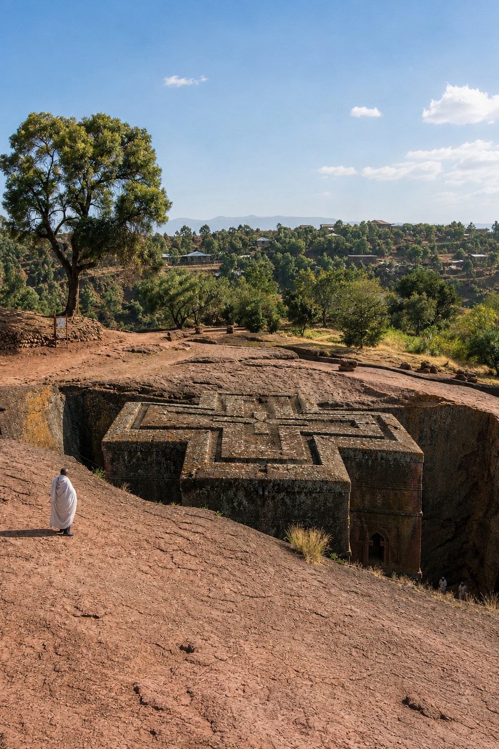 The cruciform rock-hewn church of Bet Giyorgis in Lalibela