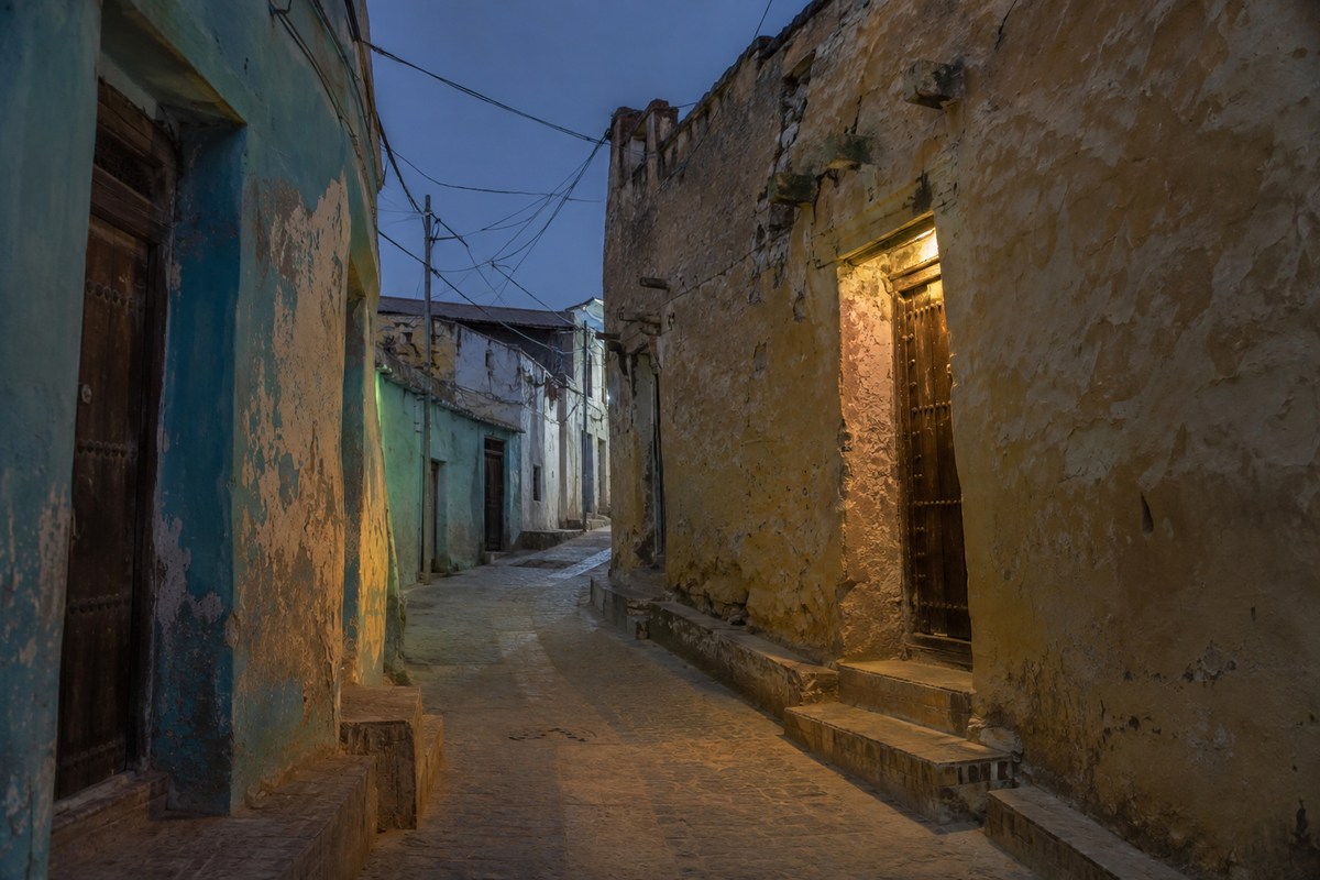 A quiet lane in Harar at dusk