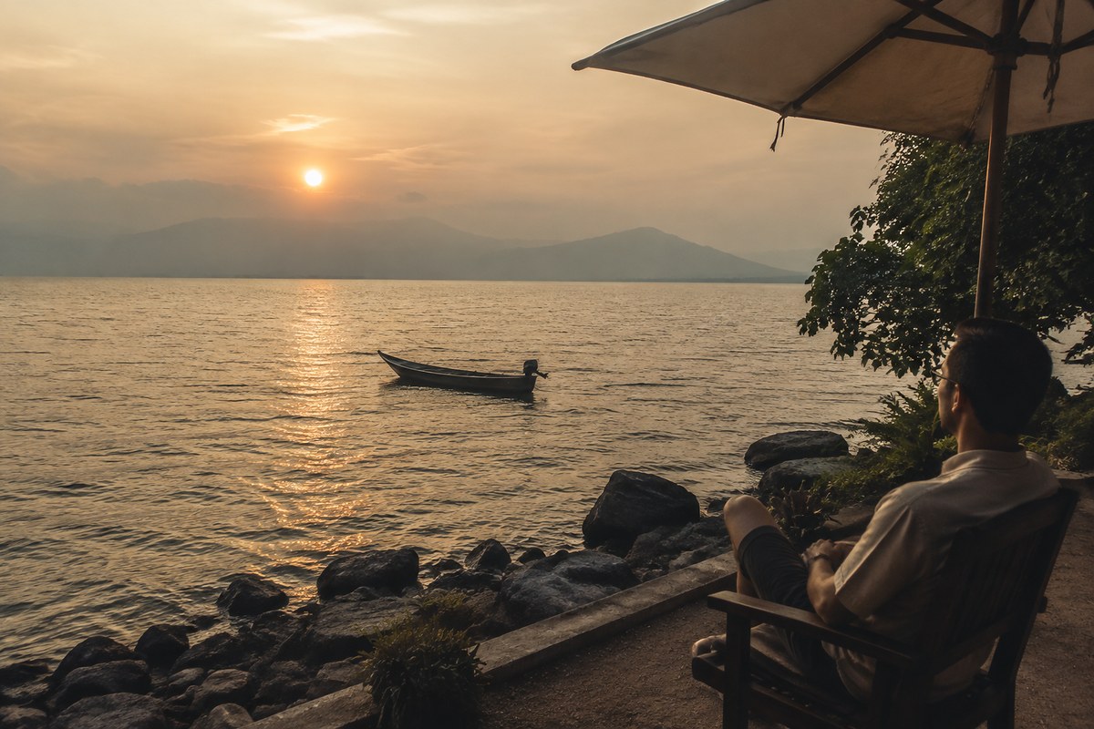 Arrive Bujumbura, Burundi · Lake Tanganyika