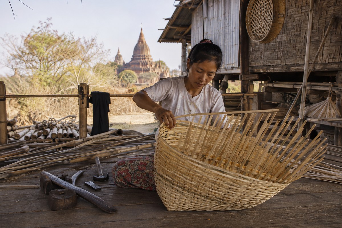 Bagan Temples and the Bamboo Village