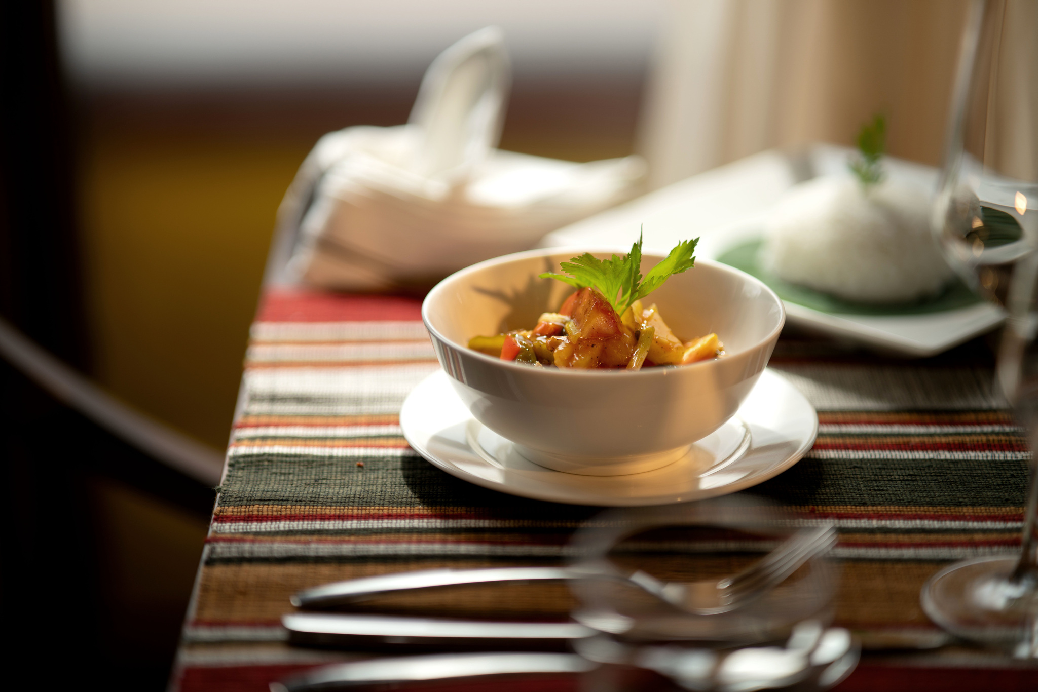 A Lao dish served in the dining room