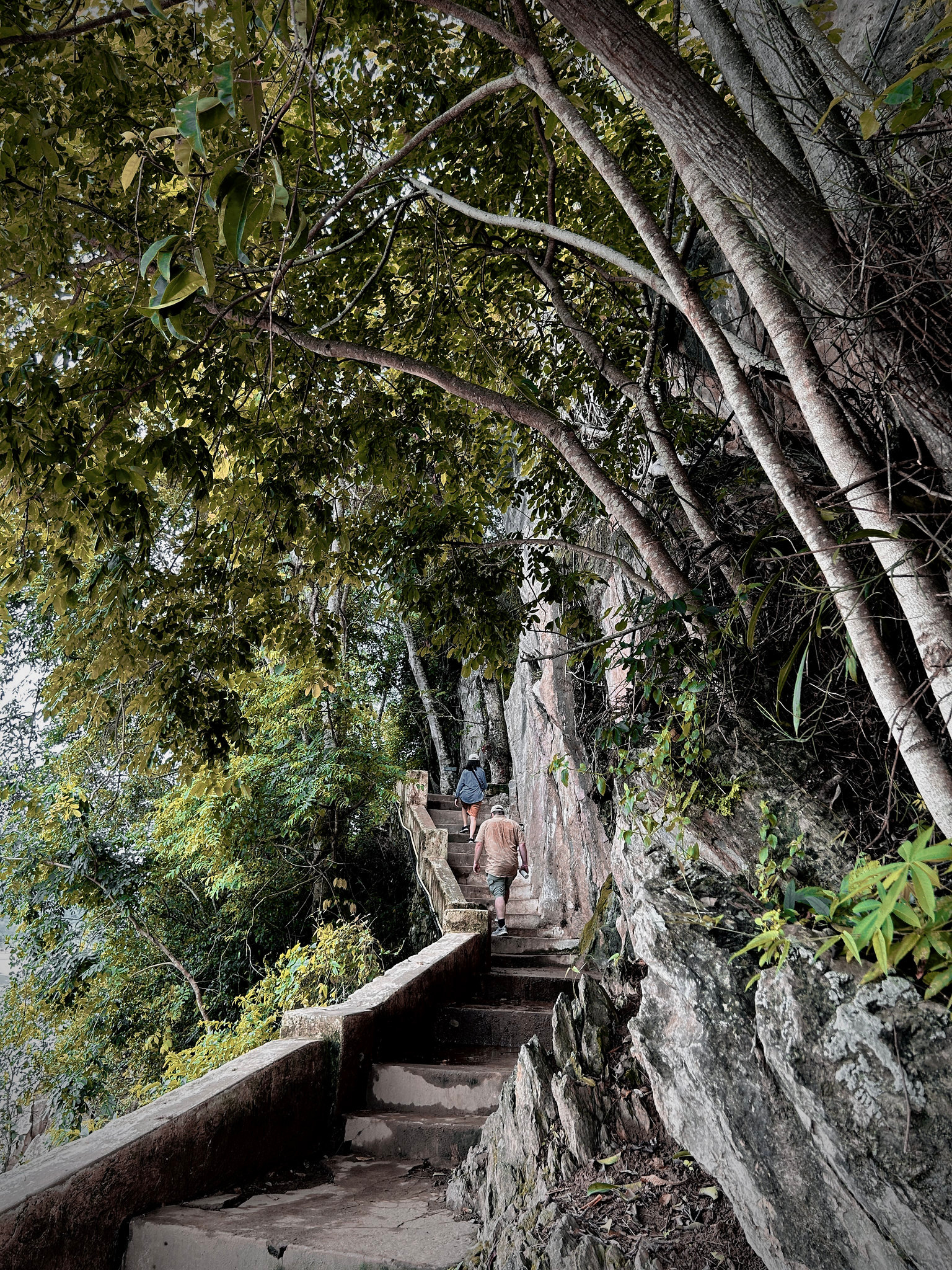 Stone steps along the cliff above the river